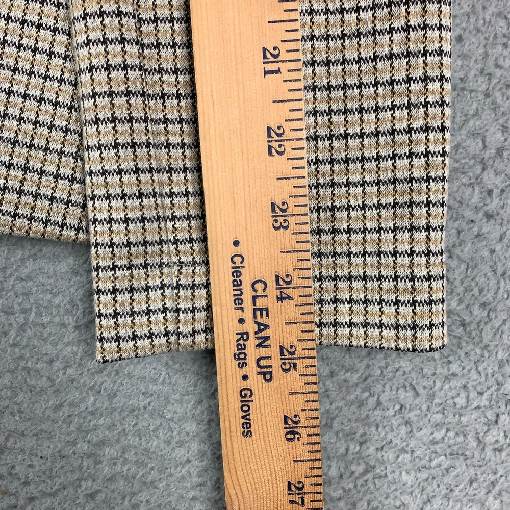 Anthropologie Maeve Collegiate Blazer Women's Large Tan Plaid Knit Asymmetrical - Picture 12 of 14
